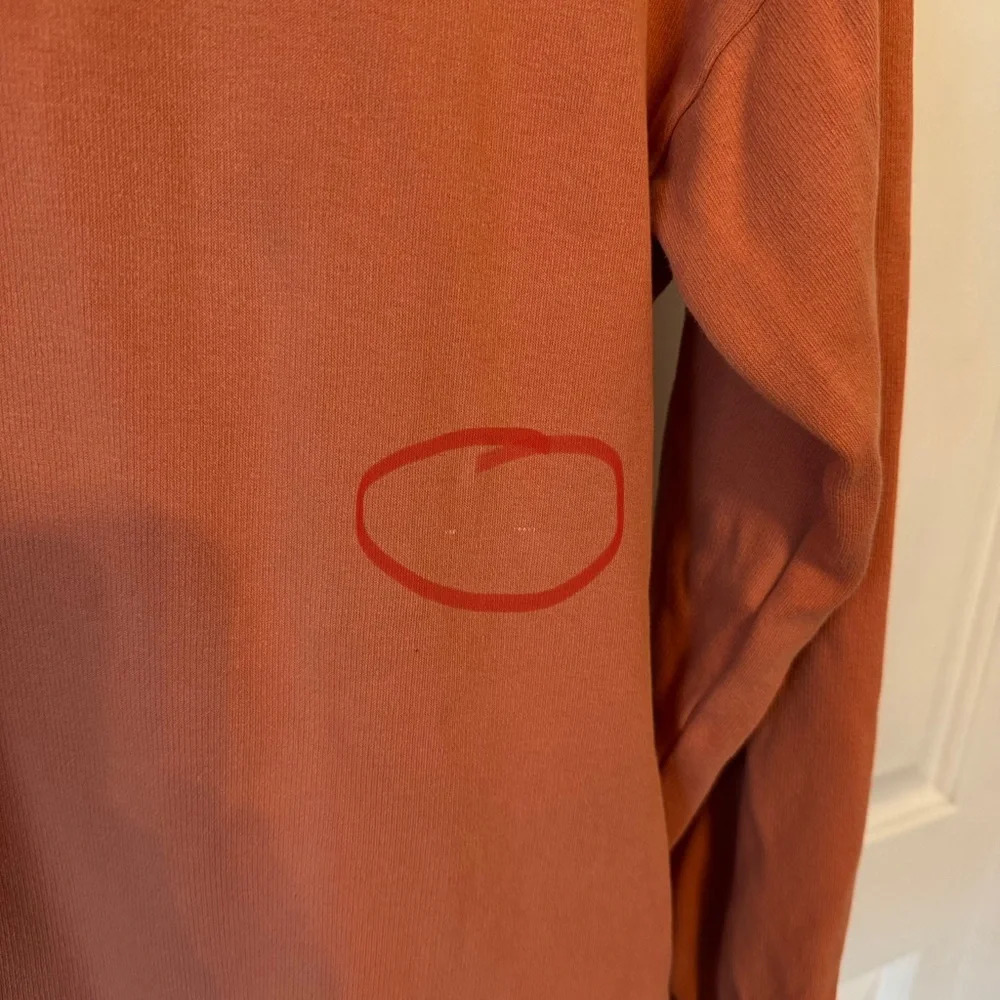 Elegantees Orange Women’s Hooded Sweater Tunic 100% Cotton Size Small - Picture 7 of 14